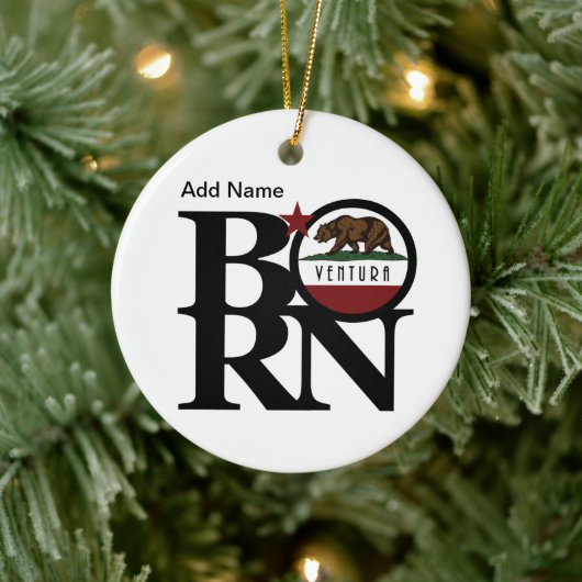 GEBOREN Ventura, Kalifornien Keramik Ornament (Baum)