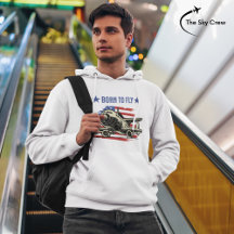 Geboren, Vintages Flugzeug zu fliegen USA Flag Avi