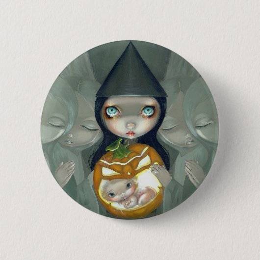 "Geboren von einem Kürbis" Knopf Button (Vorderseite)