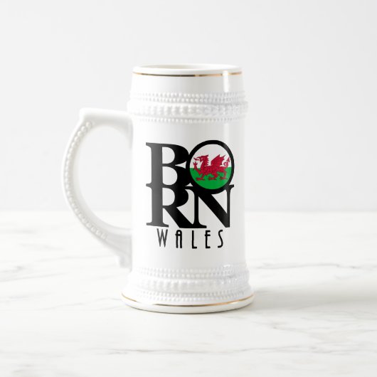 GEBOREN Wales Bierglas (Links)