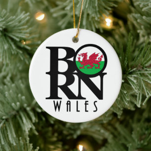 GEBOREN Wales Keramik Ornament