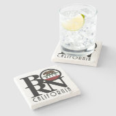 GEBOREN Weed California Steinuntersetzer (Seitenansicht)