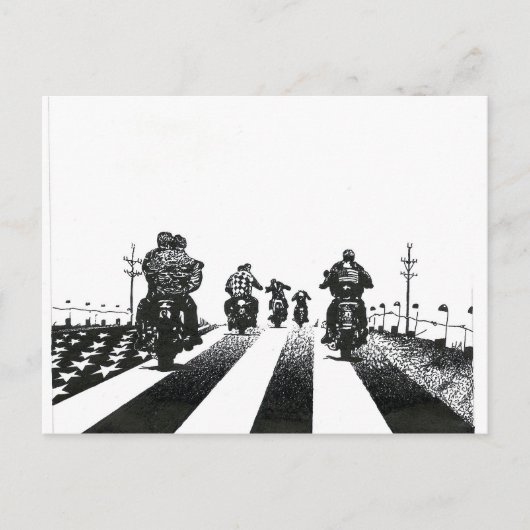 GEBOREN, WILD B&W ZU SEIN POSTKARTE (Vorderseite)