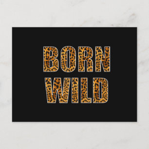 Geboren Wild Cheetah Tiger Lion Animal Print Leopa Feiertagspostkarte