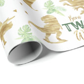 Geboren, wild zu sein Elegangolden Dinosaurier Geschenkpapier (Rolleneckpunkt)