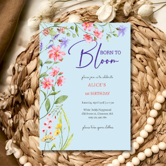 Geboren, wilde Blume zu blühen Kindergeburtstag Einladung