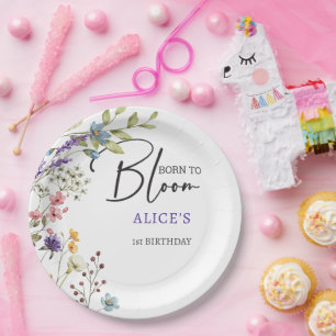 Geboren, wilde Blume zu blühen Kindergeburtstag Pappteller