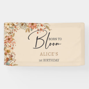 Geboren, wilde boho Blume Kindergeburtstag zu blüh Banner