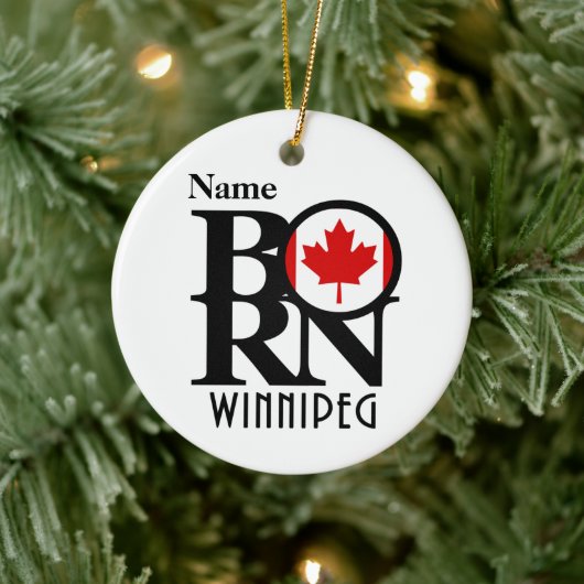 GEBOREN Winnipeg Keramik Ornament (Baum)