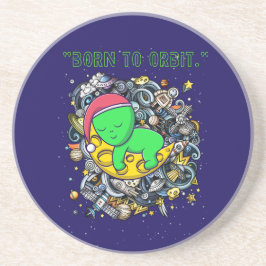 geboren zu Alien im Orbit schlafend Getränkeuntersetzer