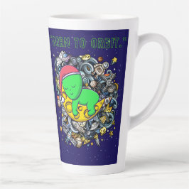 geboren zu Alien im Orbit schlafend Milchtasse