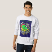 geboren zu Alien im Orbit schlafend Sweatshirt (Vorne ganz)