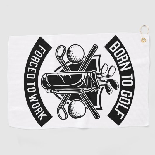 Geboren zu arbeiten golfhandtuch (Horizontal)