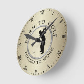 Geboren zu arbeiten runde wanduhr (Winkel)