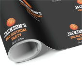 Geboren zu Ball Basketball Kindergeburtstag Geschenkpapier (Rolleneckpunkt)