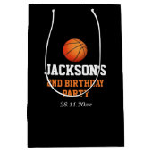 Geboren zu Ball Basketball Kindergeburtstag Mittlere Geschenktüte (Vorderseite)