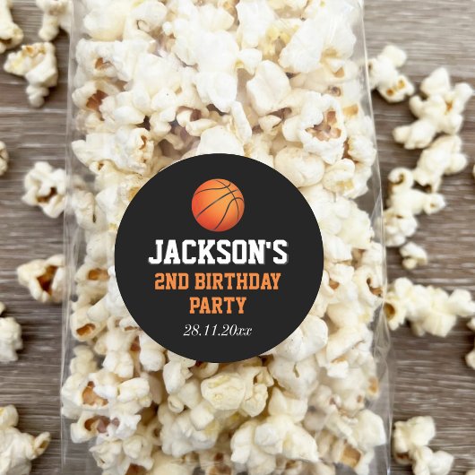 Geboren zu Ball Basketball Kindergeburtstag Runder Aufkleber