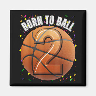 Geboren zu Basketball 2. Geburtstag Zwei Girls Jun Magnet