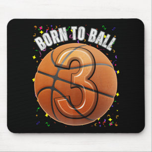 Geboren zu Basketball 3. Geburtstag Drei Girls Boy Mousepad