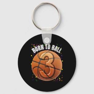 Geboren zu Basketball 3. Geburtstag Drei Girls Boy Schlüsselanhänger