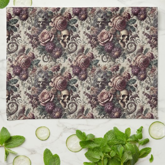 Geboren zu blühen - Gotisch Viktorianisch Geschirrtuch (Gefaltet)