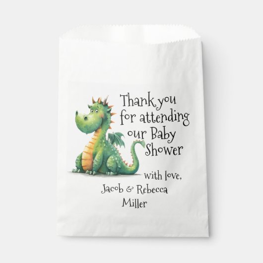 Geboren zu Breathe Fire Baby Dusche Vielen Dank Geschenktütchen (Vorderseite)