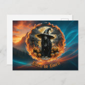 Geboren zu brennen Gothic Hexe Halloween Postkarte (Vorne/Hinten)