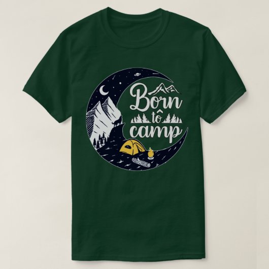 Geboren zu Camp Mountains Wolf Moon T-Shirt (Design vorne)
