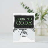 Geboren zu Code Postkarte (Stehend Vorderseite)