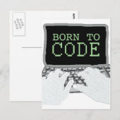 Geboren zu Code Postkarte (Vorne/Hinten)