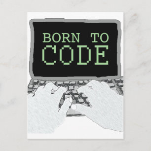 Geboren zu Code Postkarte