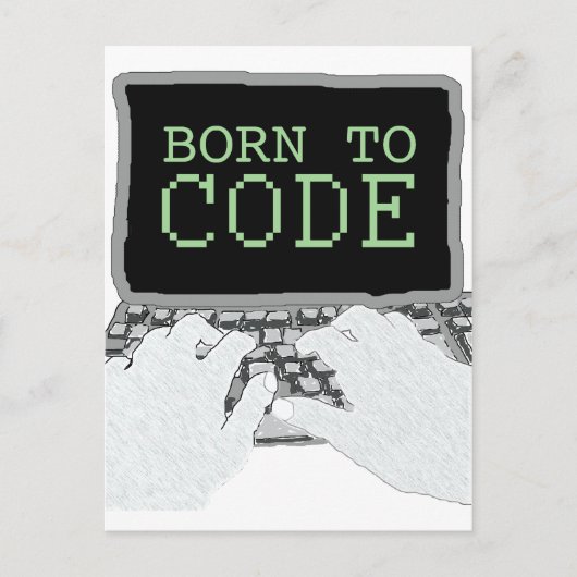 Geboren zu Code Postkarte (Vorderseite)