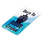 Geboren zu Cruise Cabin Stateroom Door Marker Blau Magnet (Linke Seite)