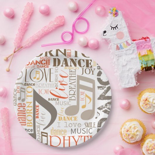 Geboren zu Dance Brown ID277 Pappteller (Party)