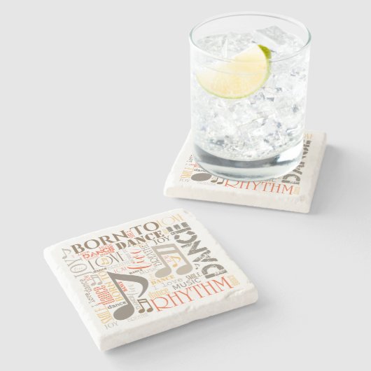 Geboren zu Dance Brown ID277 Steinuntersetzer (Seitenansicht)