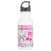 Geboren zu Dance Pink Gray ID277 Trinkflasche (Vorderseite)