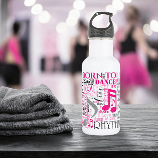 Geboren zu Dance Pink Gray ID277 Trinkflasche