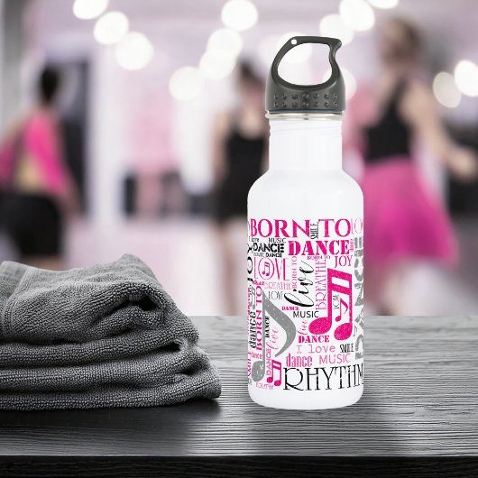 Geboren zu Dance Pink Gray ID277 Trinkflasche