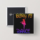 Geboren zu Dance Rainbow Ballerina Button (Vorne & Hinten)