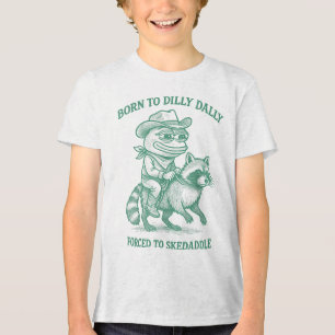 Geboren zu Dilly Dally gezwungen, Skedaddle Frog C Tri-Blend Shirt