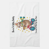 Geboren zu Dilly Dally Sloth Geschirrtuch (Vertikal)