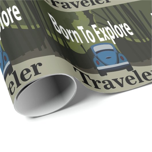 Geboren zu entdecken Road Trip Geschenkpapier (Rolleneckpunkt)