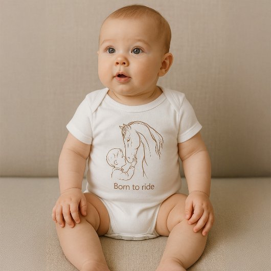 "Geboren zu fahren" Baby Horse Bodysuit | Reittier Baby Strampler