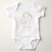 "Geboren zu fahren" Baby Horse Bodysuit | Reittier Baby Strampler (Vorderseite)