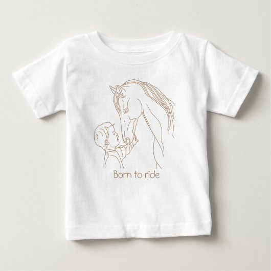 "Geboren zu fahren" Baby Horse T - Shirt | Reittie (Vorderseite)