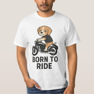 "Geboren zu fahren - Niedlicher Beagle auf Motorra T-Shirt