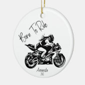 Geboren zu fahren Personalisierter Name Keramik Ornament (Links)