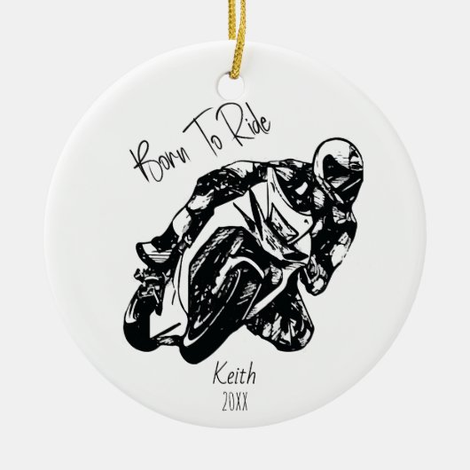Geboren zu fahren Personalisierter Name Keramik Ornament (Vorne)