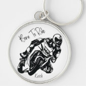 Geboren zu fahren Personalisierter Name Schlüsselanhänger (Vorne)