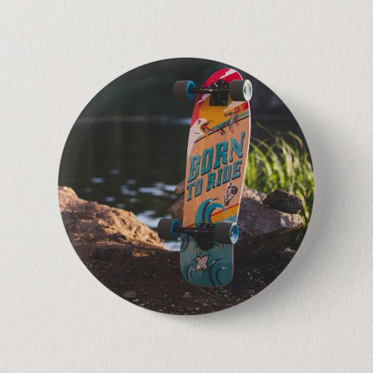Geboren zu fahrende Skateboard Button (Vorderseite)